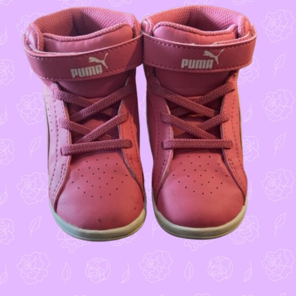 Puma Pink High Tops with Velcro - Picture 5 of 6
